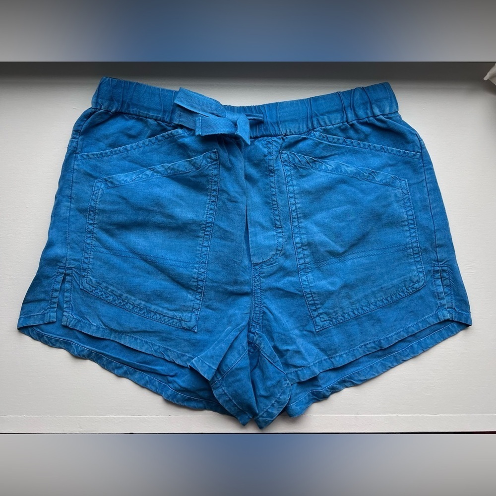 PILCRO Anthropologie Blue Lyocell Linen Utility Women's Shorts. NWOT Size XS